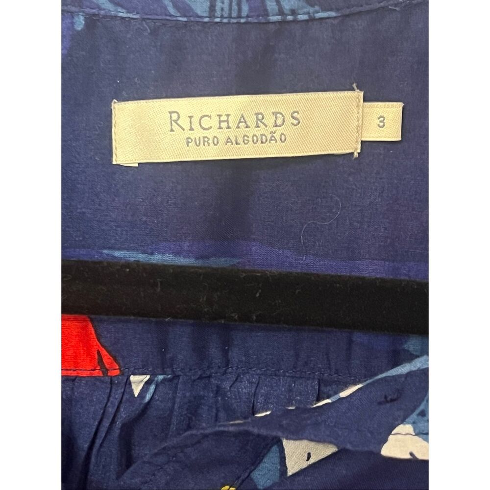 Richards vibrant bold cotton tropical floral Print button down shirt sz L - Picture 4 of 4